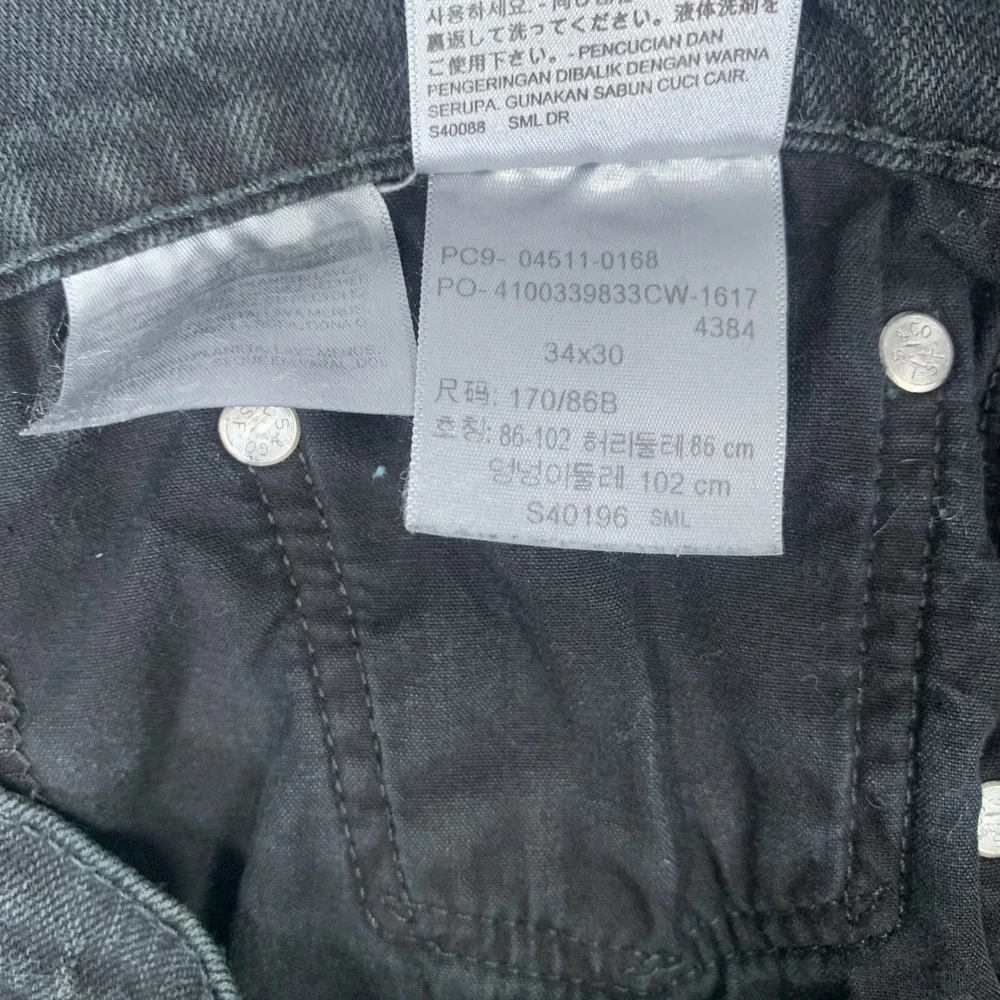 Levi's 511 Slim Fit Jeans Mens 34x30 Black Stretch Denim